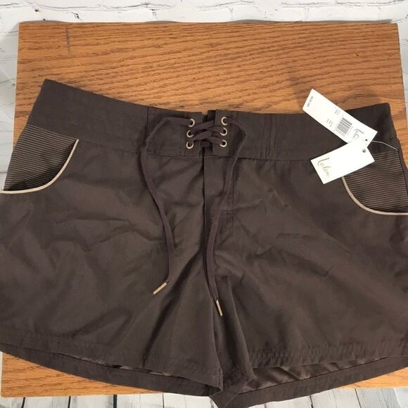 Leilani Lace-up Swim Trunks NWT size 14 Brown - Picture 1 of 6